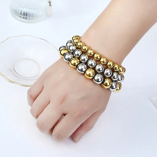 Modern Style Round Stainless Steel Bracelets In Bulk