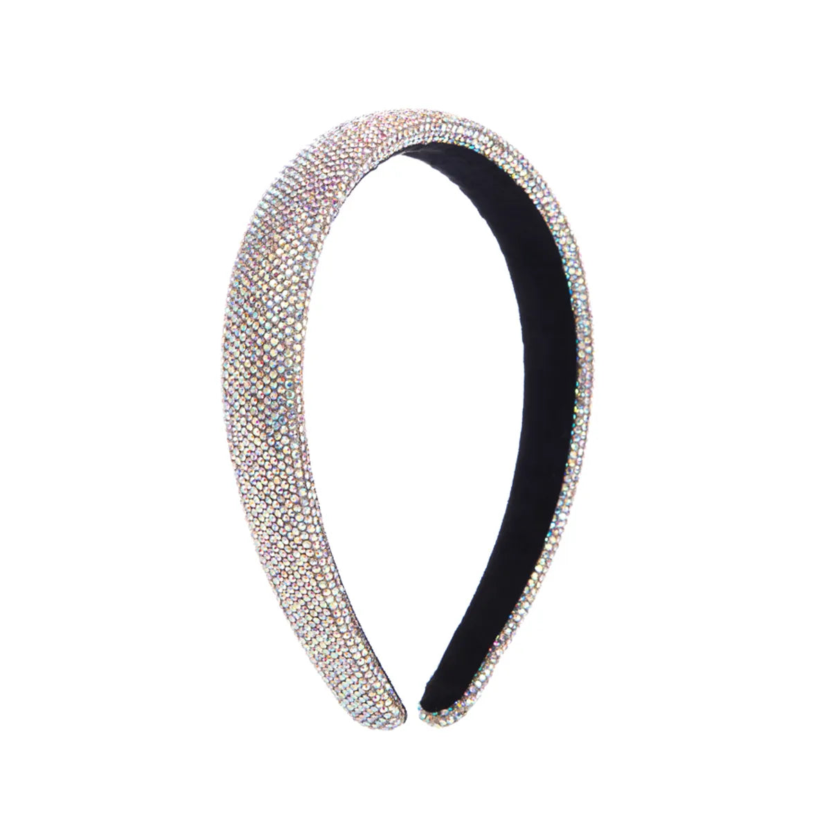 Modern Style Shiny Color Block Solid Color Cloth Inlay Rhinestones Hair Band