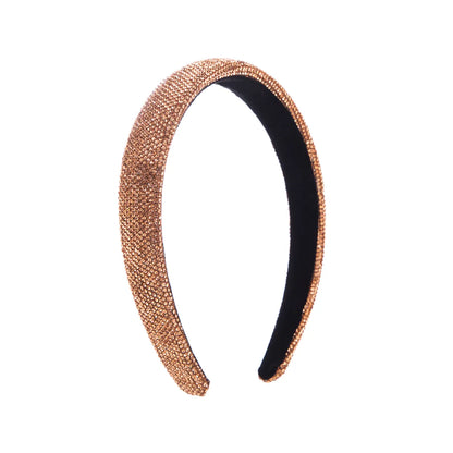 Modern Style Shiny Color Block Solid Color Cloth Inlay Rhinestones Hair Band