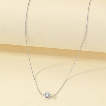 Modern Style Shiny Round Titanium Steel Polishing Plating Inlay Rhinestones 18k Gold Plated Necklace