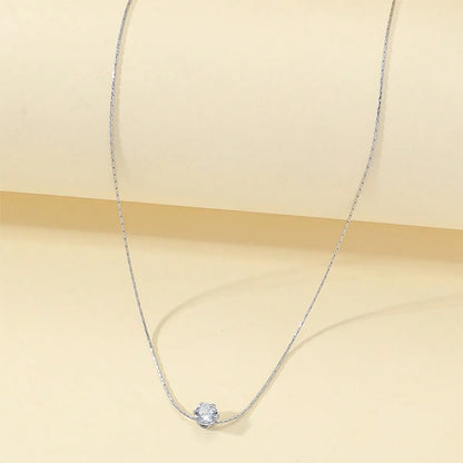 Modern Style Shiny Round Titanium Steel Polishing Plating Inlay Rhinestones 18k Gold Plated Necklace