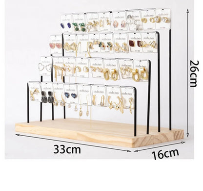 Modern Style Simple Style Classic Style Geometric Wood Metal Iron Jewelry Display Jewelry Rack