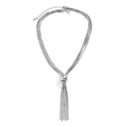 Wholesale Jewelry Modern Style Simple Style Classic Style Irregular Tassel CCB Iron Copper Necklace