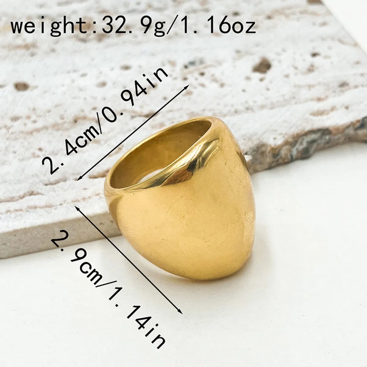 Modern Style Simple Style Classic Style Solid Color Stainless Steel Plating Gold Plated Rings