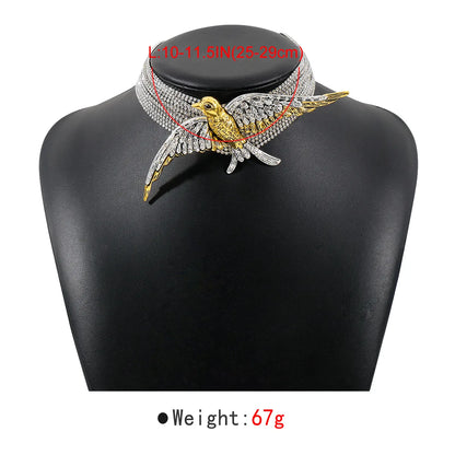 Modern Style Simple Style Color Block Alloy Inlay Rhinestones Women'S Choker