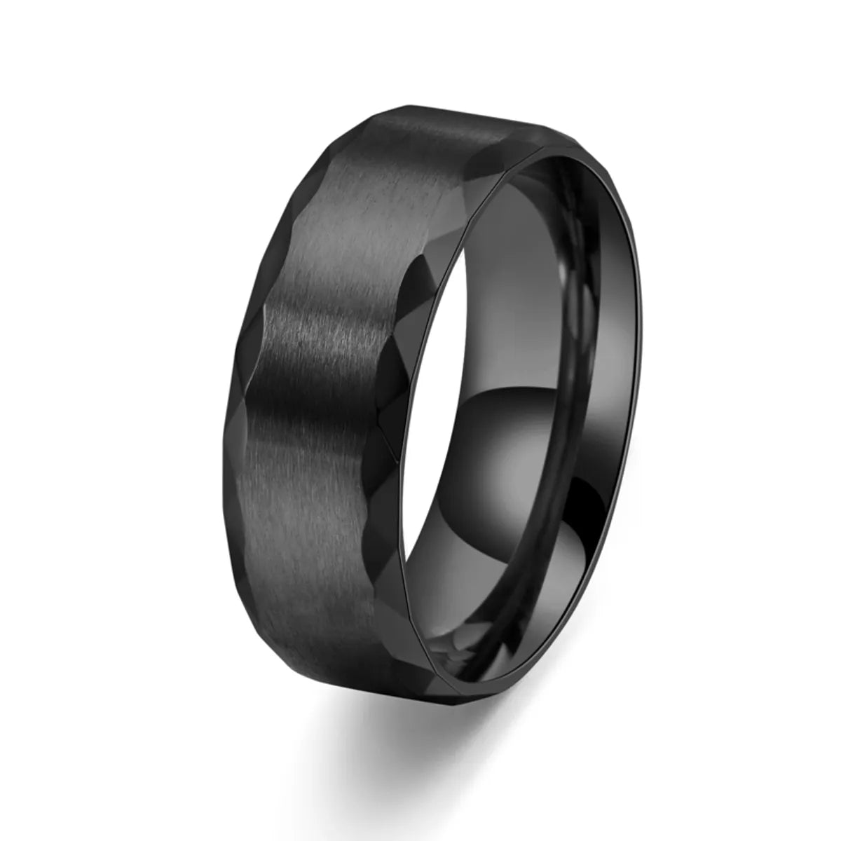 Modern Style Simple Style Commute Round Solid Color 304 Stainless Steel Men'S Rings