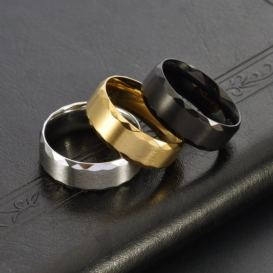 Modern Style Simple Style Commute Round Solid Color 304 Stainless Steel Men'S Rings