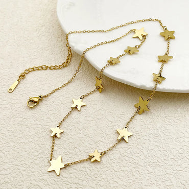 Modern Style Simple Style Commute Star Stainless Steel Plating Gold Plated Necklace