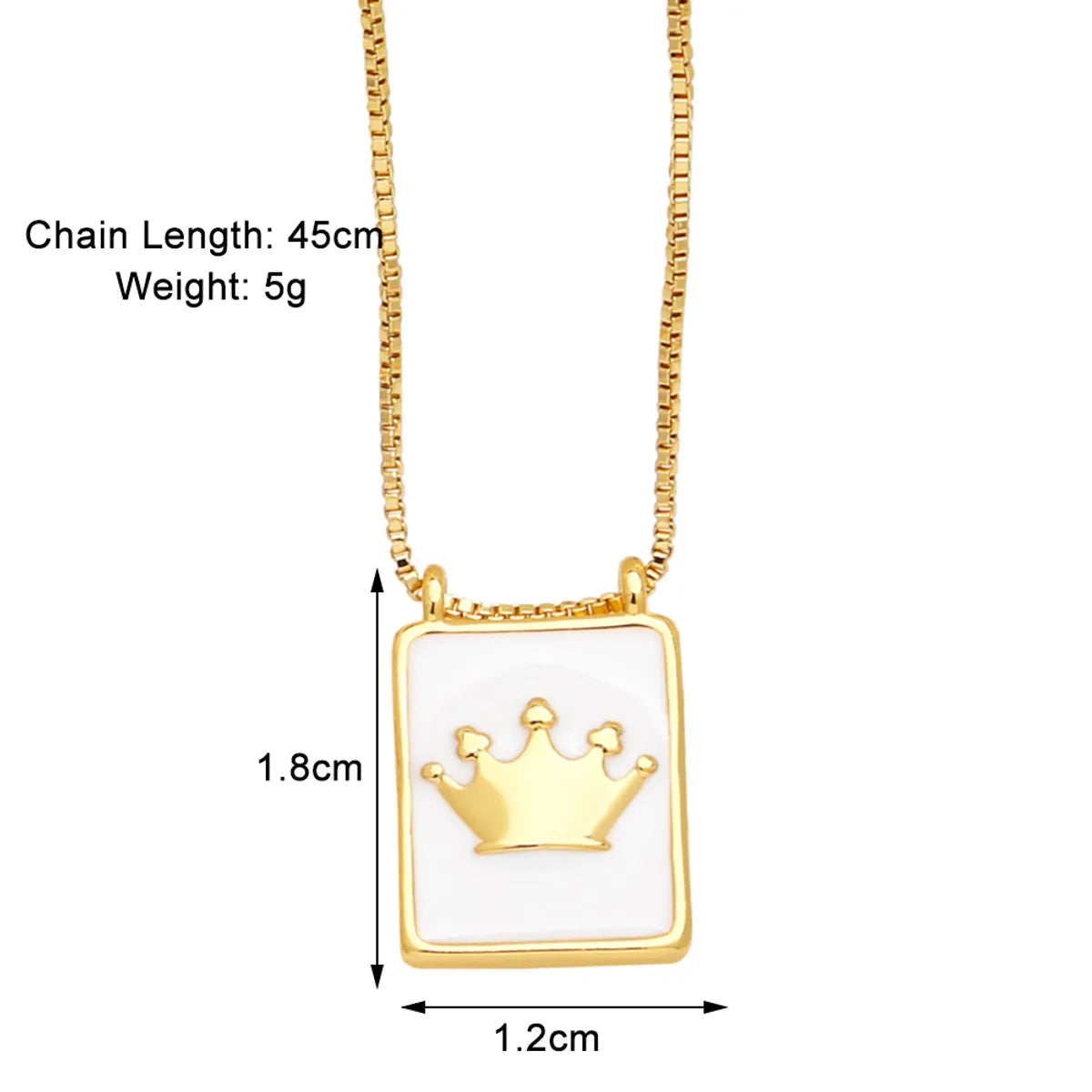 Modern Style Simple Style Crown Copper 18k Gold Plated Pendant Necklace In Bulk