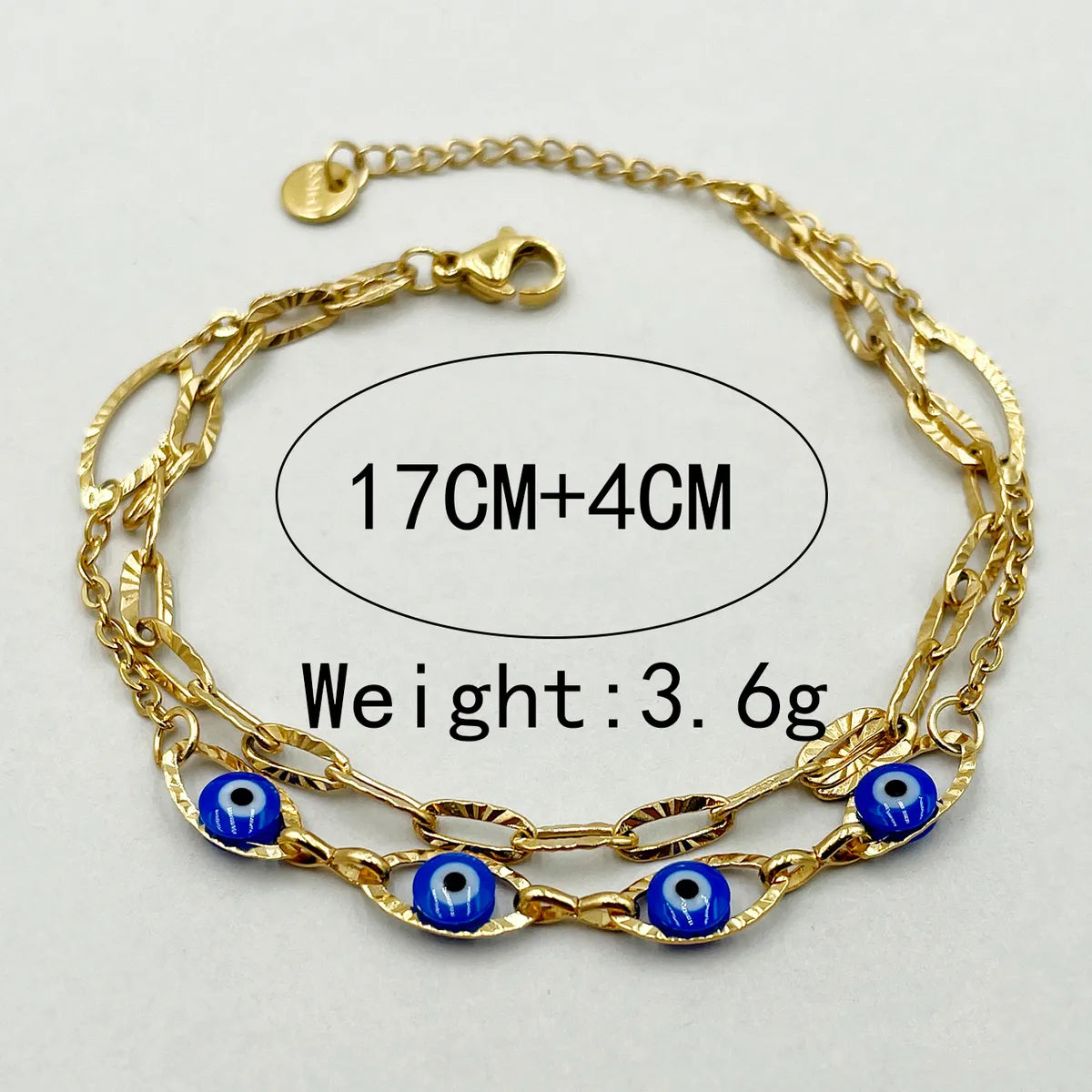 Modern Style Simple Style Devil's Eye Stainless Steel Metal Enamel Plating Gold Plated Women's Bracelets