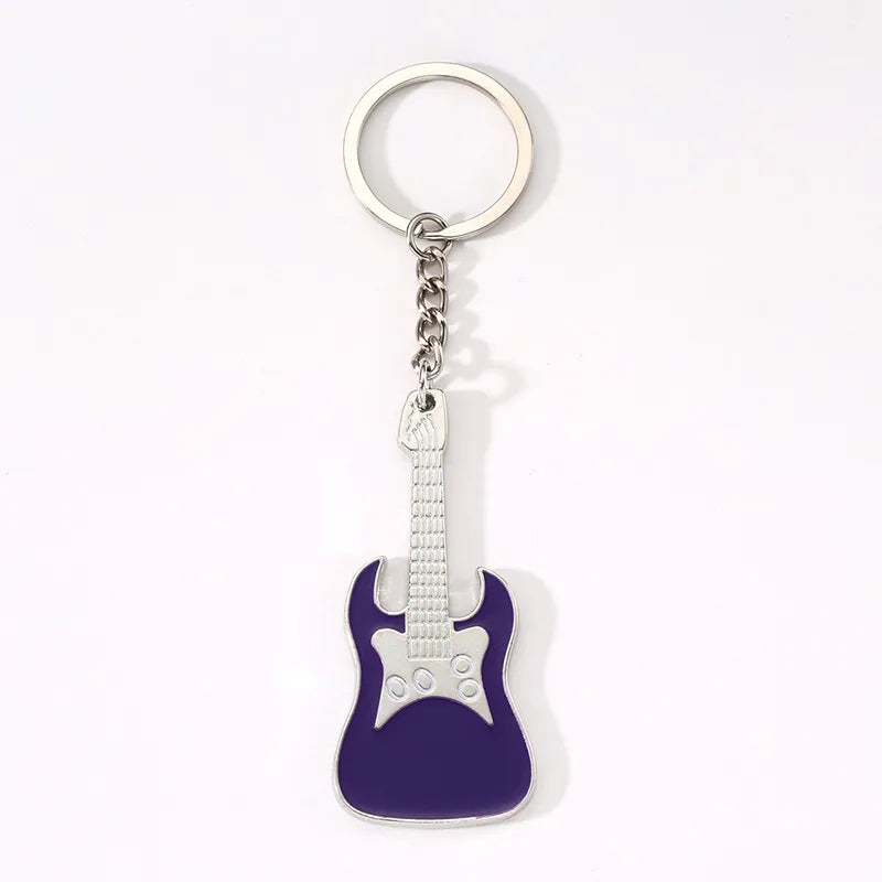 Modern Style Simple Style Guitar Microphone Notes Alloy Plating Bag Pendant Keychain