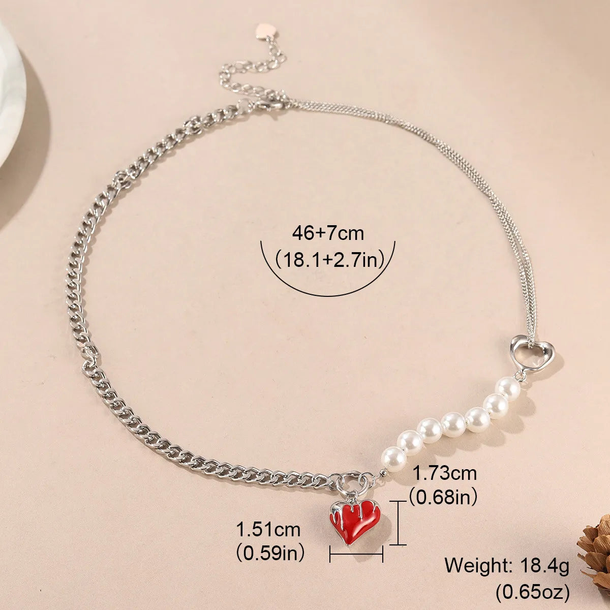 Modern Style Simple Style Heart Shape Imitation Pearl Copper Beaded Inlay Zircon 14K Gold Plated Women'S Pendant Necklace