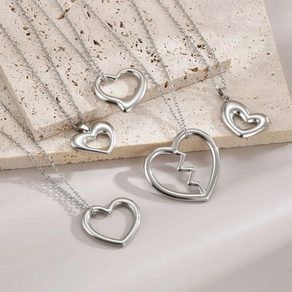 Modern Style Simple Style Heart Shape Stainless Steel Polishing Plating 18k Gold Plated Necklace