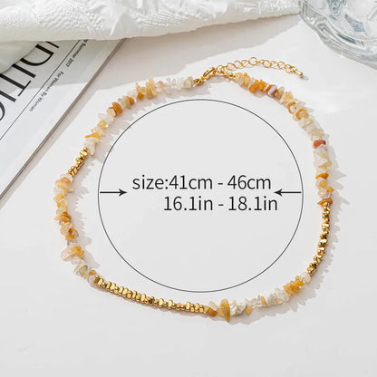 Modern Style Simple Style Irregular Natural Stone Copper 18K Gold Plated Bracelets Necklace In Bulk