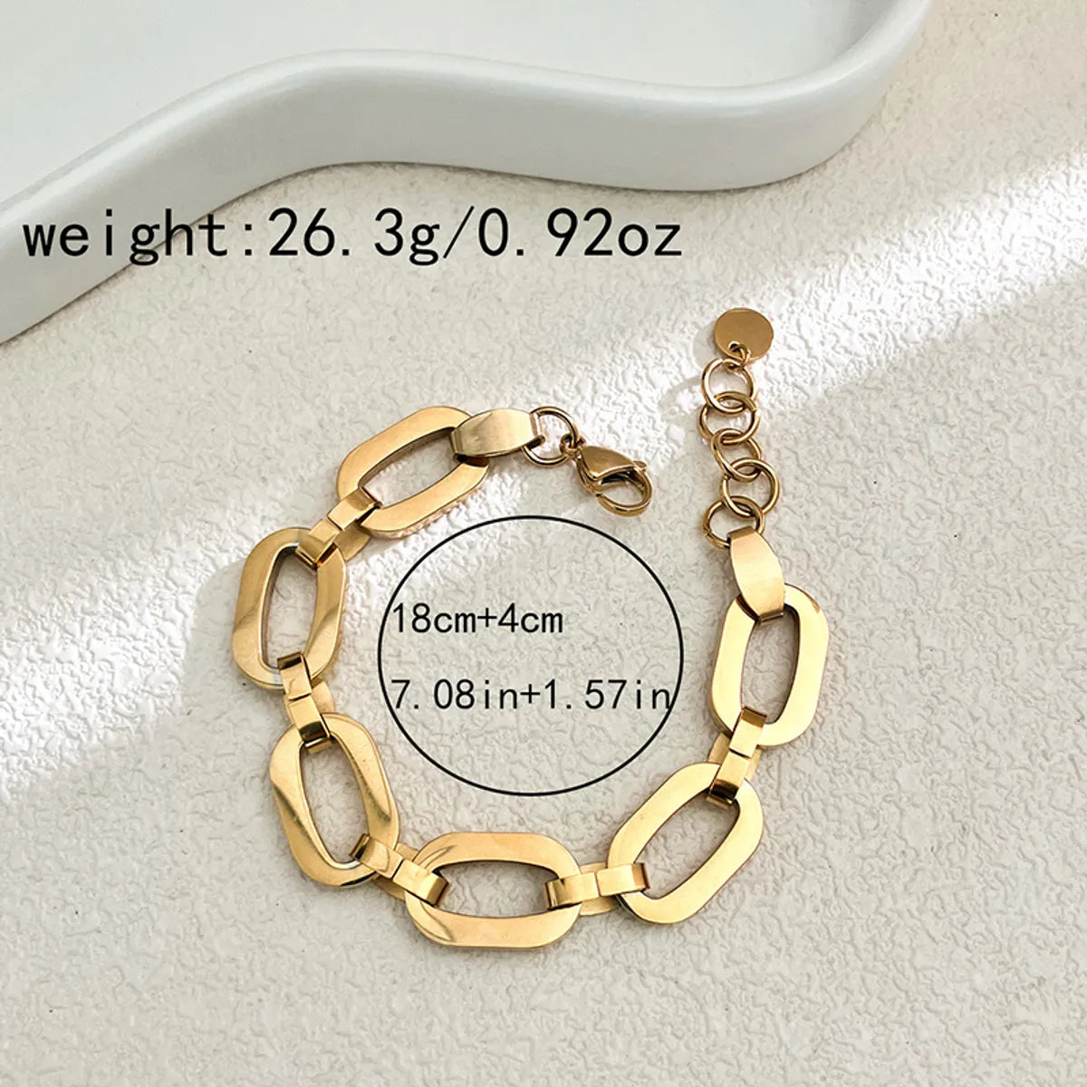 Modern Style Simple Style Oval Stainless Steel Plating Bracelets