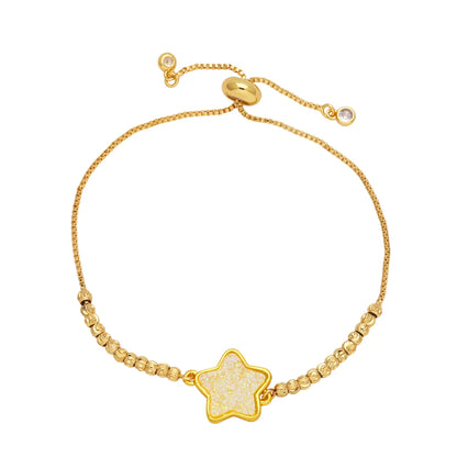 Modern Style Simple Style Pentagram Copper Plating 18k Gold Plated Bracelets