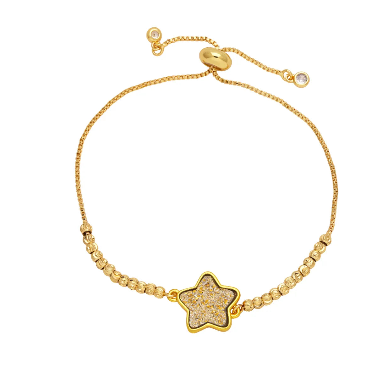 Modern Style Simple Style Pentagram Copper Plating 18k Gold Plated Bracelets