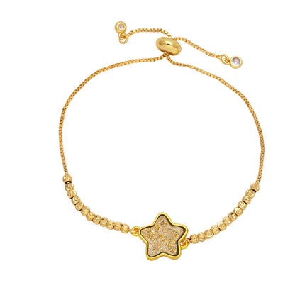 Modern Style Simple Style Pentagram Copper Plating 18k Gold Plated Bracelets