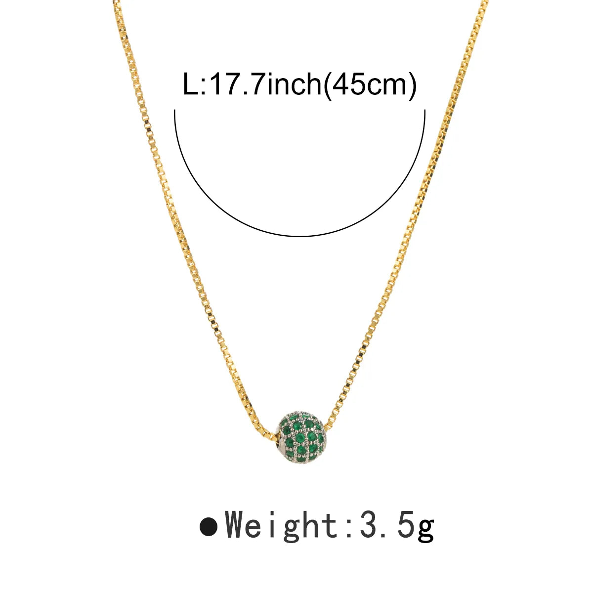 Modern Style Simple Style Shiny Ball Copper Zircon Necklace In Bulk