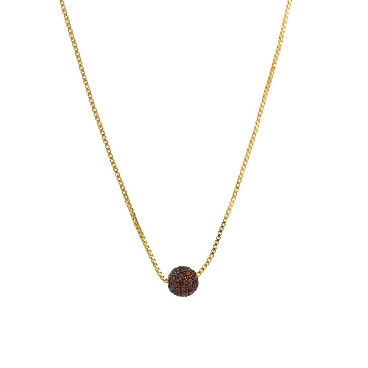 Modern Style Simple Style Shiny Ball Copper Zircon Necklace In Bulk