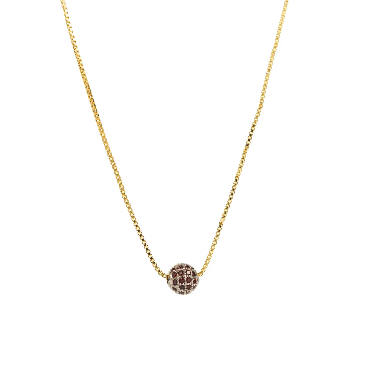 Modern Style Simple Style Shiny Ball Copper Zircon Necklace In Bulk