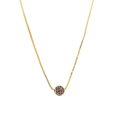 Modern Style Simple Style Shiny Ball Copper Zircon Necklace In Bulk