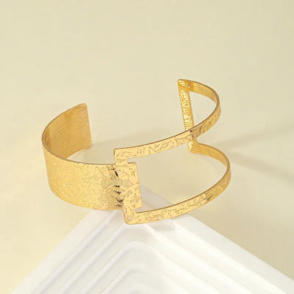 Modern Style Simple Style Solid Color Alloy Plating Women'S Cuff Bracelets