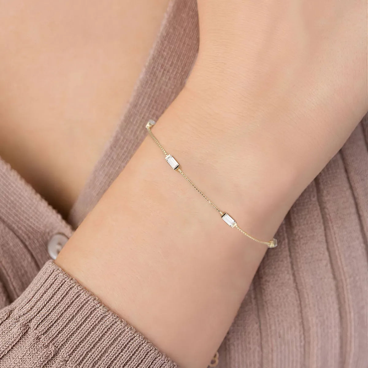 Modern Style Simple Style Solid Color Sterling Silver Plating 14k Gold Plated White Gold Plated Silver Plated Bracelets