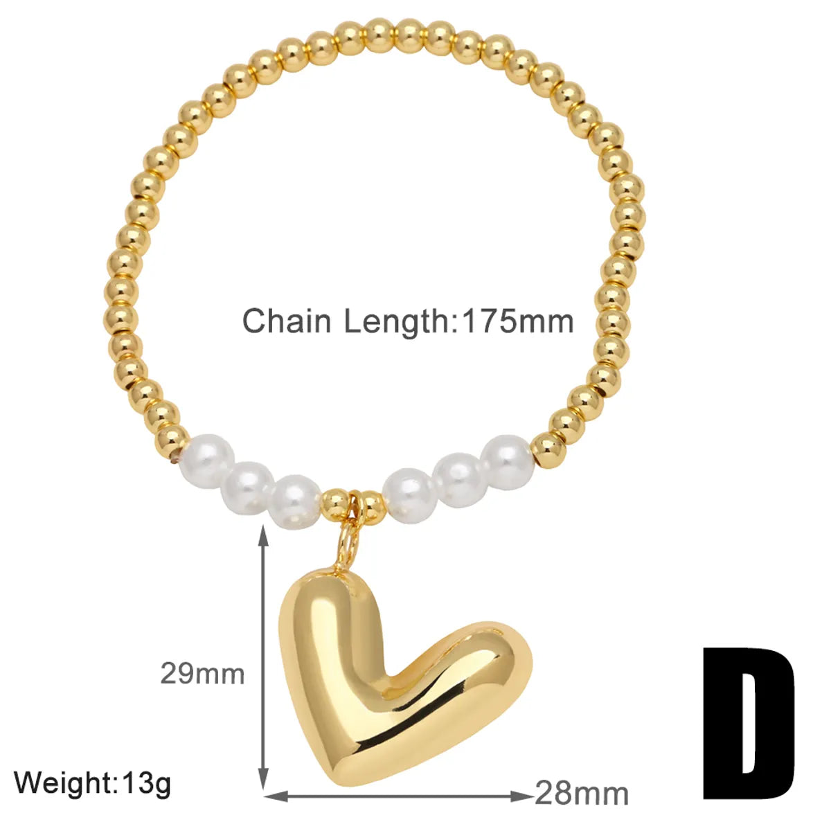 Modern Style Simple Style Star Heart Shape Lock 18K Gold Plated Artificial Pearl Copper Wholesale Bracelets