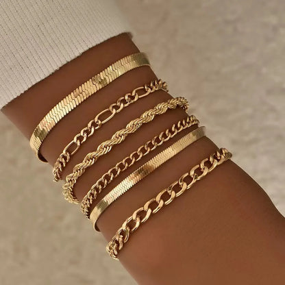 Modern Style Solid Color Alloy Unisex Bracelets