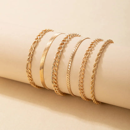 Modern Style Solid Color Alloy Unisex Bracelets