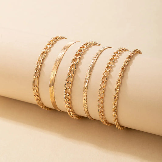 Modern Style Solid Color Alloy Unisex Bracelets