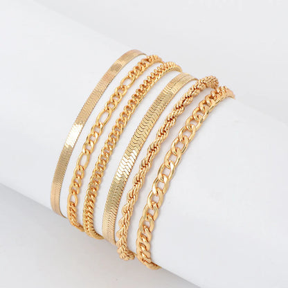 Modern Style Solid Color Alloy Unisex Bracelets