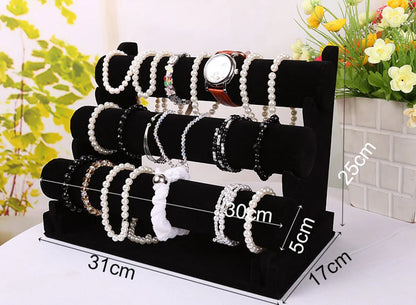 Modern Style Solid Color Flannel Jewelry Rack