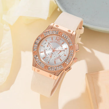 Modern Style Solid Color Needle Quartz Women'S Watches