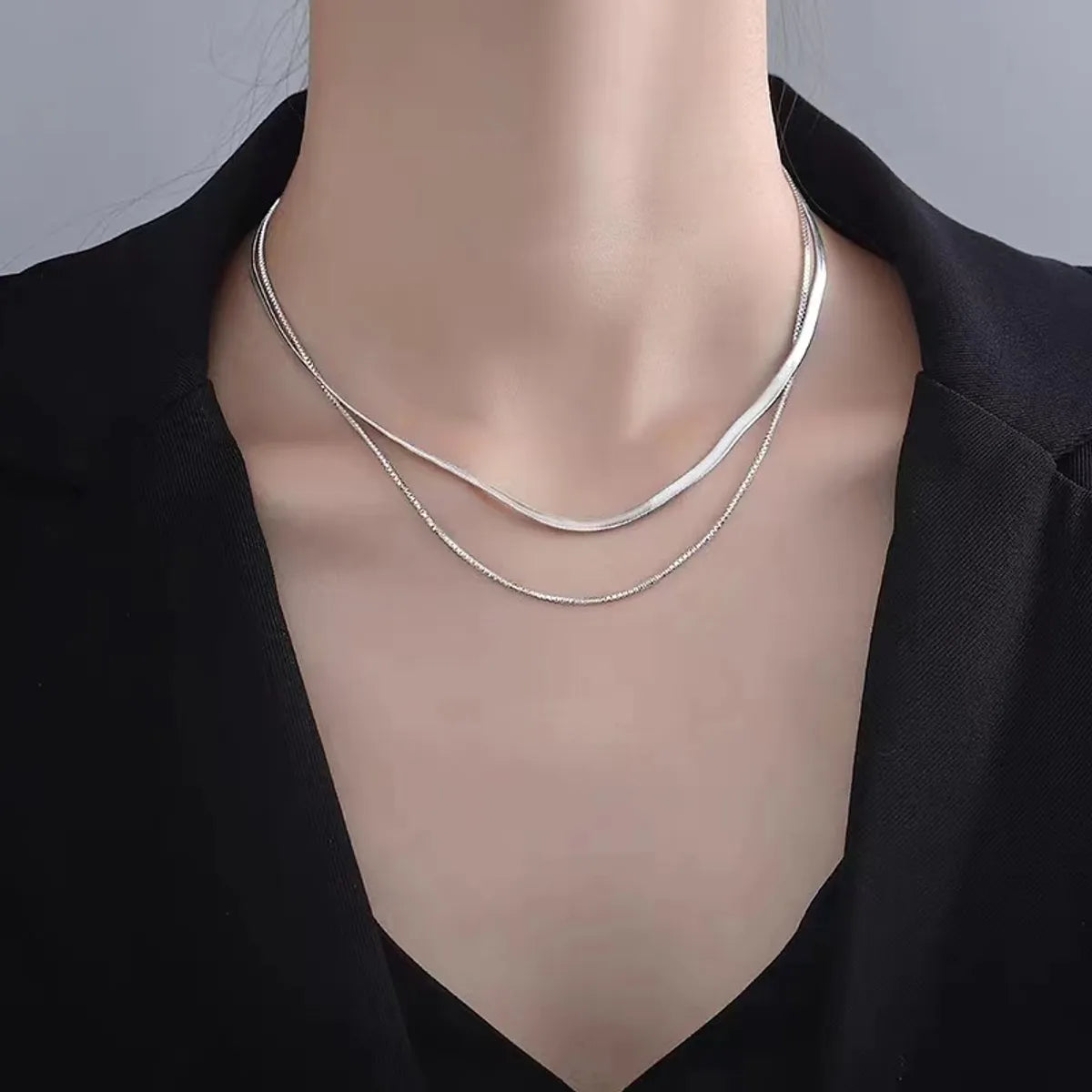 Modern Style Solid Color Titanium Steel Plating Necklace