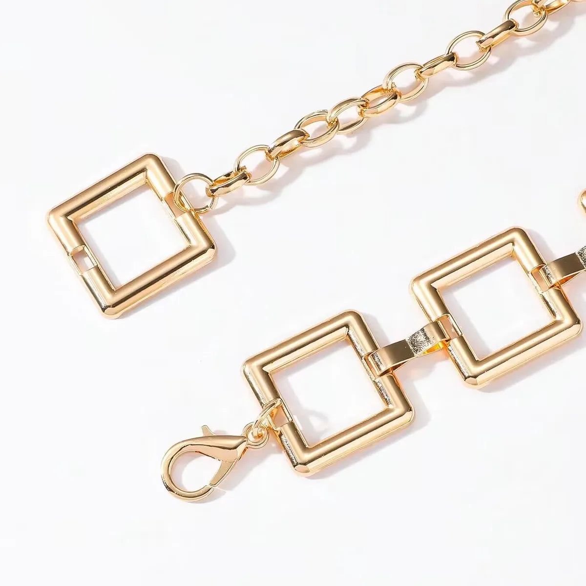 Modern Style Square Alloy Women'S Chain Belts