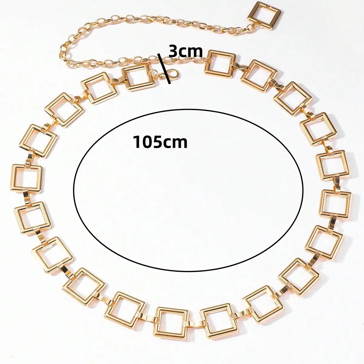 Modern Style Square Alloy Women'S Chain Belts