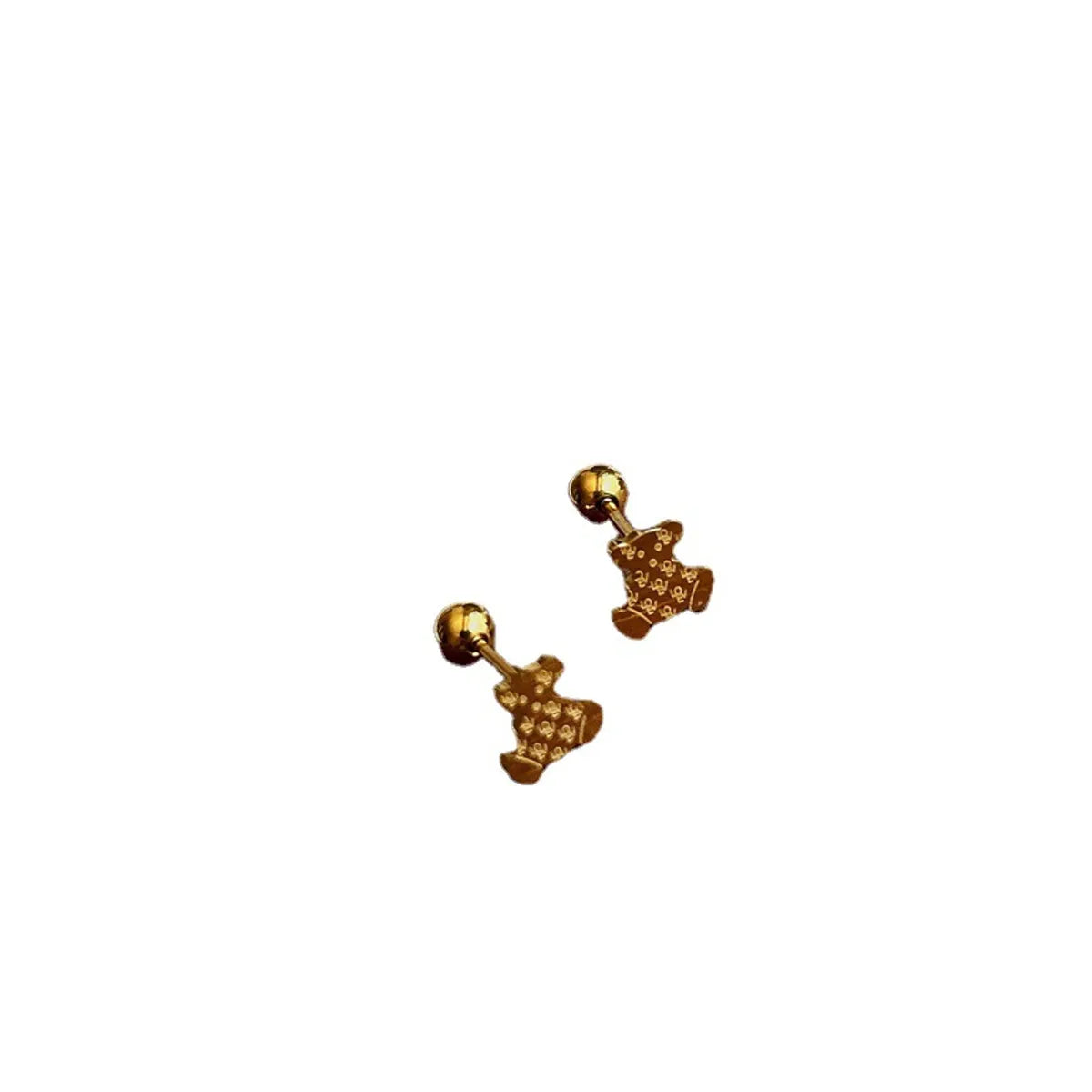 Modern Style Square Heart Shape Flower Copper Plating Ear Studs 1 Pair