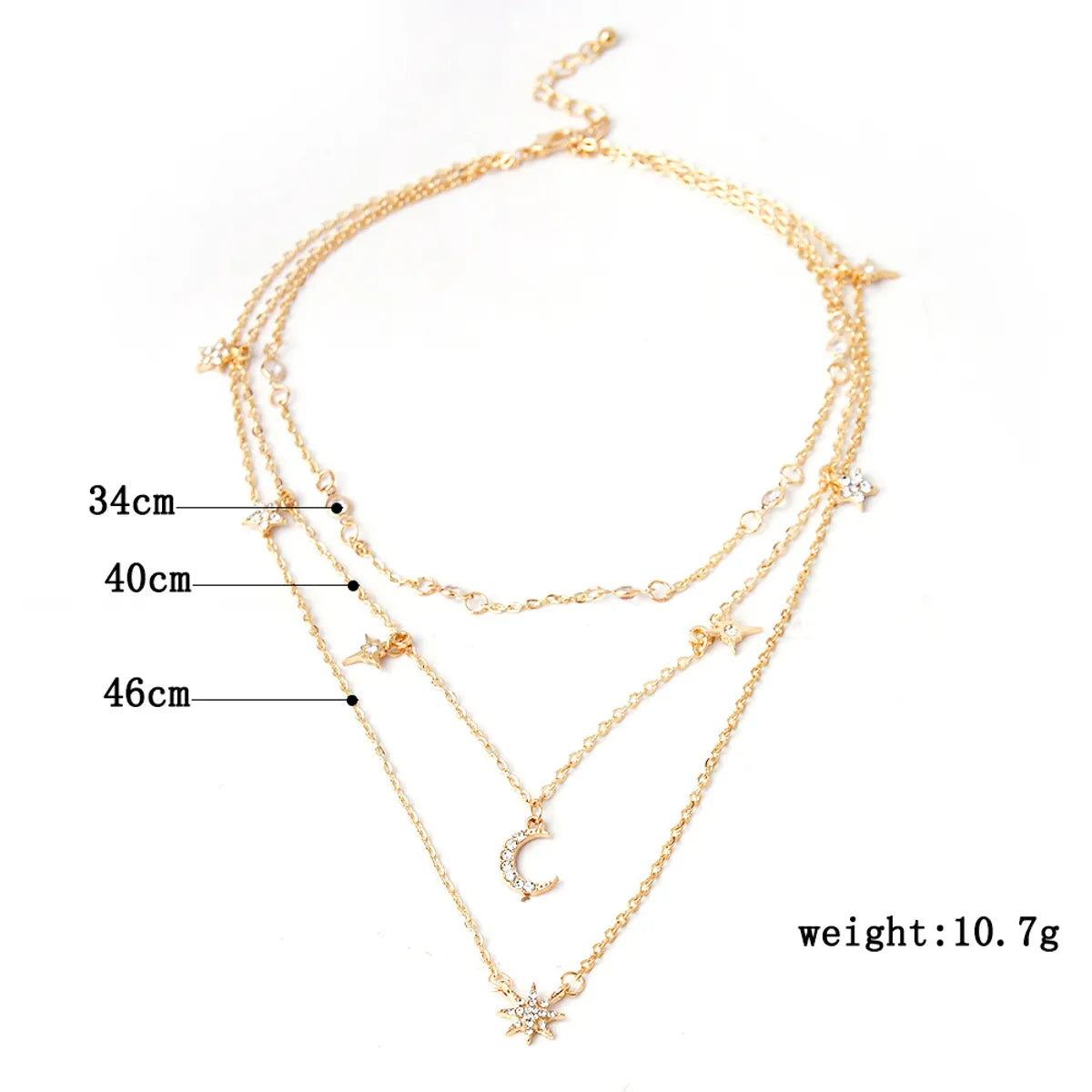 Modern Style Star Alloy Plating Inlay Artificial Gemstones Women's Necklace