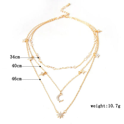 Modern Style Star Alloy Plating Inlay Artificial Gemstones Women's Necklace