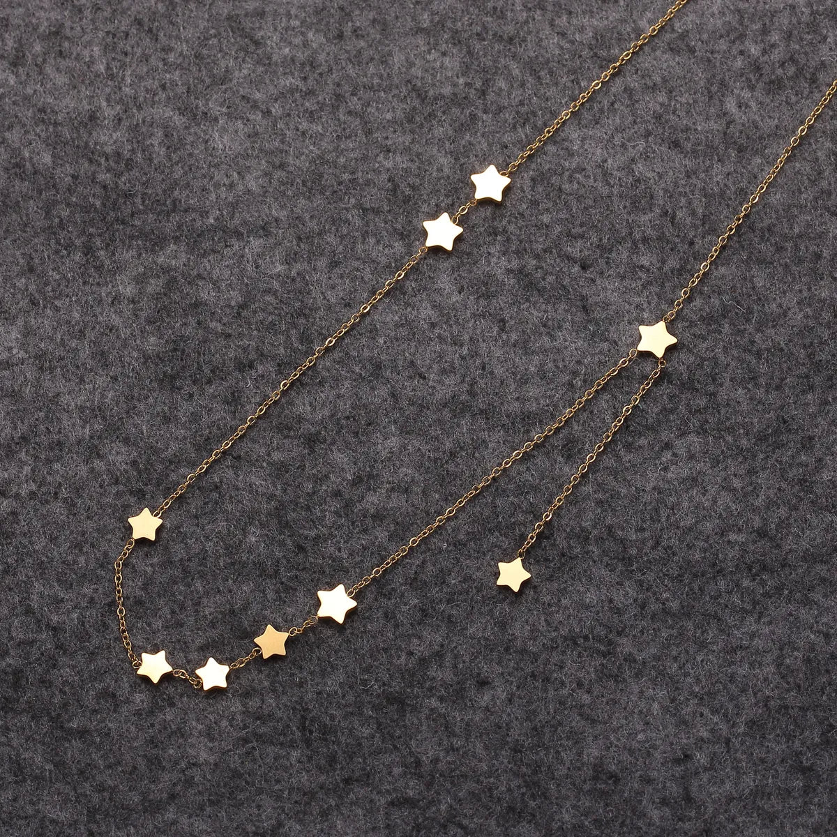 Modern Style Star Stainless Steel Polishing Plating Gold Plated Necklace