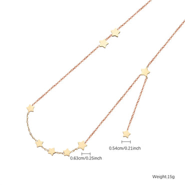 Modern Style Star Stainless Steel Polishing Plating Gold Plated Necklace