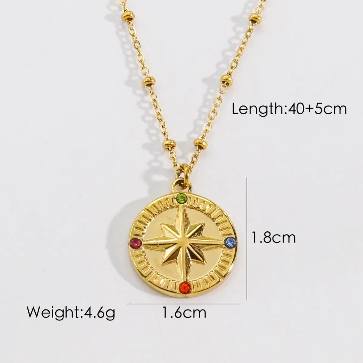 304 Stainless Steel 14K Gold Plated Modern Style Plating Star Natural Stone Pendant Necklace