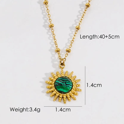 304 Stainless Steel 14K Gold Plated Modern Style Plating Star Natural Stone Pendant Necklace