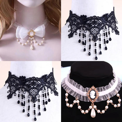 Modern Style Streetwear Bow Knot Alloy Lace Women's Choker