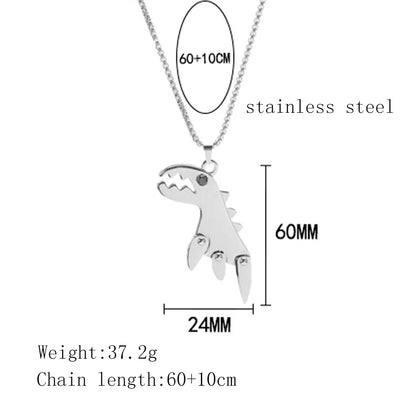 Modern Style Streetwear Dinosaur 304 Stainless Steel Polishing 18K Gold Plated Unisex Pendant Necklace