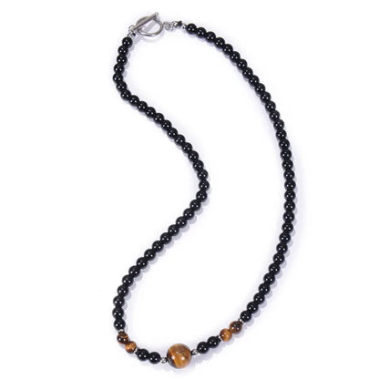 Modern Style Streetwear Geometric Tiger Eye Obsidian Unisex Necklace