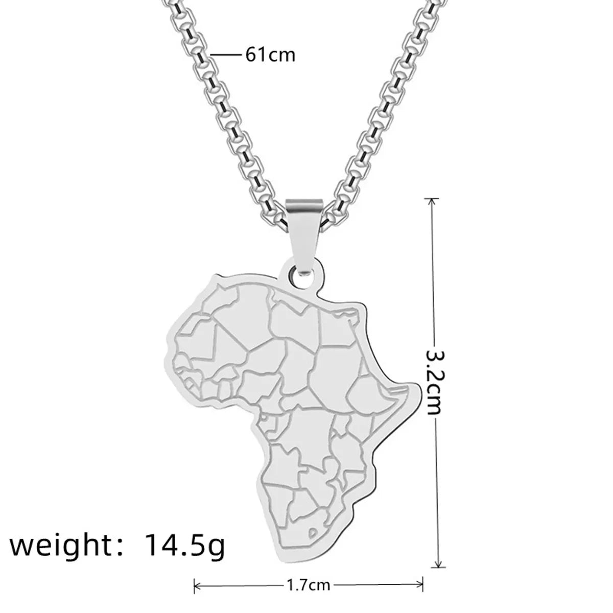 Modern Style Streetwear Map White Gold Plated Gold Plated Alloy Steel Iron Wholesale Pendant Necklace