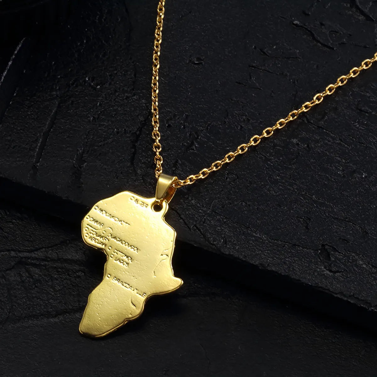 Modern Style Streetwear Map White Gold Plated Gold Plated Alloy Steel Iron Wholesale Pendant Necklace